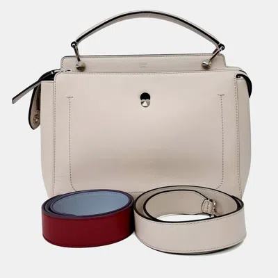 Pre-owned Fendi Beige Leather Dotcom Bag (8bn293) Strapu