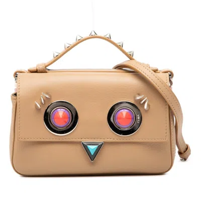 Pre-owned Fendi Beige Leather Metal Shoulder Bag () In Sand