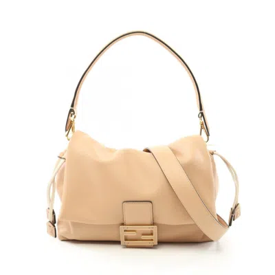 Fendi Beige Leather Shoulder Bag