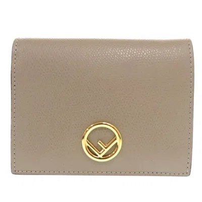 Pre-owned Fendi Beige Leather Wallet (bi-fold) () In Sand