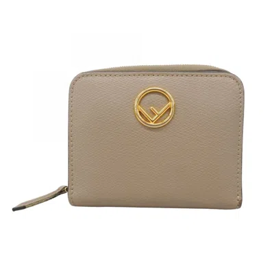 Pre-owned Fendi Beige Leather Wallet (bi-fold) () In Sand