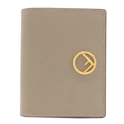 Pre-owned Fendi Beige Leather Wallet (bi-fold) () In Sand