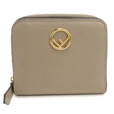 Pre-owned Fendi Beige Leather Wallet (bi-fold) () In Sand