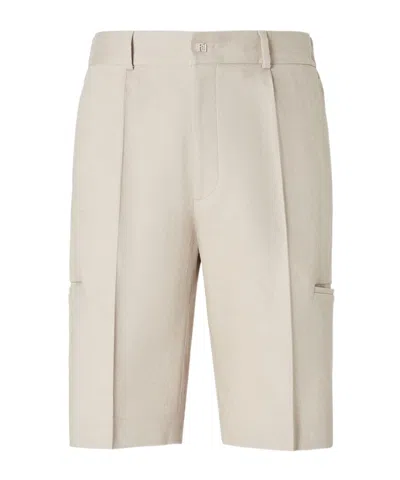 FENDI BEIGE LINEN SHORTS