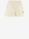 Fendi Beige Logo Print Shorts In Beige