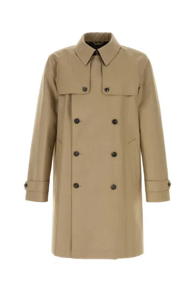 Fendi Beige Mackintosh Trench Jacket For Men In Beige O Tan