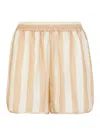 Fendi Striped Silk Shorts In Beige