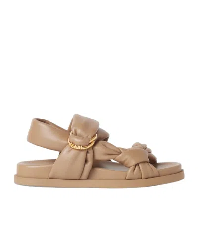Fendi Beige Nappa Leather Sandals