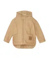 Fendi Beige Nylon Junior Jacket With Logo In Brown