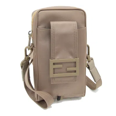 Pre-owned Fendi Beige Nylon Pochette Shoulder Bag ()