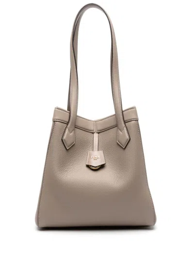 FENDI BEIGE ORIGAMI LEATHER MEDIUM TOTE