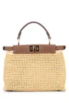 Fendi Peekaboo Mini Rete Macrame R In Beige