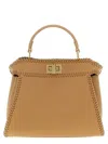 Fendi Beige Pekaboo Mini Handbag In Brown