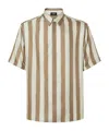 Fendi Beige Pequin Silk Shirt In White