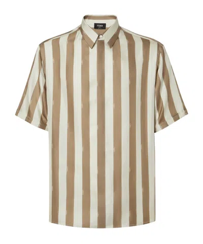 FENDI FENDI STRIPED SHORT SLEEVED SHIRT