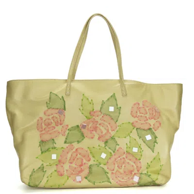 Pre-owned Fendi Beige Pink Green Leather Tote Bag ()