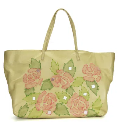 Pre-owned Fendi Beige Pink Green Leather Tote Bag ()