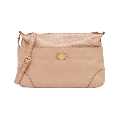 Pre-owned Fendi Beige Pink Leather Shoulder Bag ()