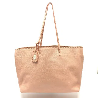 Pre-owned Fendi Beige Pink Leather Tote Bag () In Beige, Pink