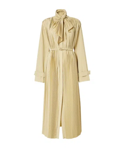 Fendi Beige Pleated Trench Coat In Nude