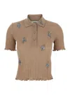 Fendi Women Floral Embroidery Polo Shirt In Multicolor