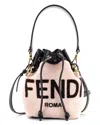 Fendi Beige Raccoon Fur Logo Mon Tresor Bucket Bag (authentic Pre-loved)