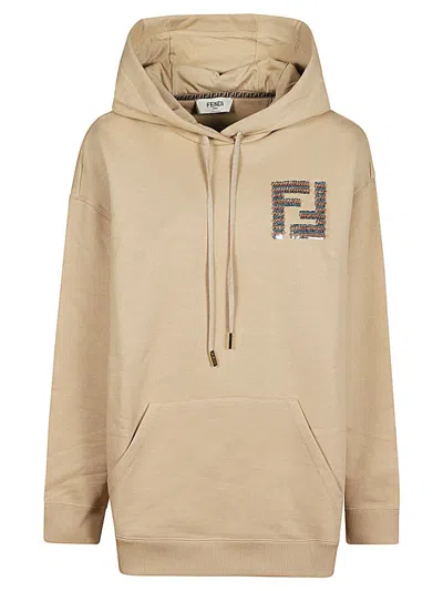 FENDI BEIGE REGULAR FIT HOODIE