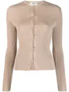 Fendi Ribbed Cardigan With Cut-outs In Beige