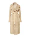 Fendi Honeycomb-effect Leather Coat In Neutral