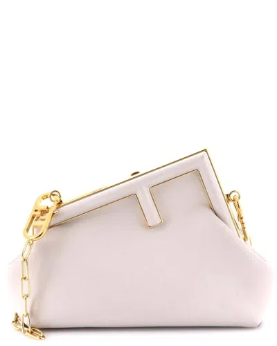 Fendi Beige Sheep Leather First Bag Small (authentic Pre-loved) In Pink