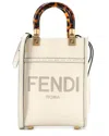 Fendi Beige Sheep Leather Sunshine Shopper Tote Mini (authentic Pre-loved) In Neutral