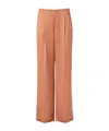 Fendi Beige Silk Trousers In Light Brown