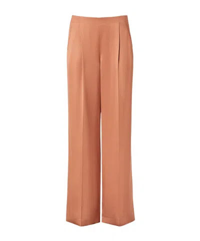 Fendi Beige Silk Trousers In Light Brown