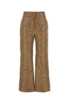 Fendi Pantalone In Misto Cotone Ricamato Donna