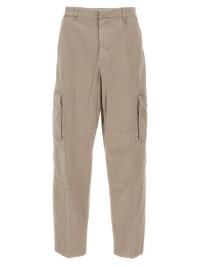 Fendi Beige Straight Cargo Pants In Brown