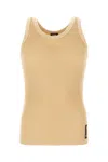 Fendi Men's Stretch Nylon Tank Top In Juta Choko