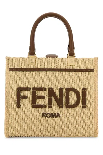 FENDI BEIGE SUNSHINE SMALL TOTE BAG