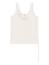 Fendi Sleeveless Embroidered Scoop Neck Top In White