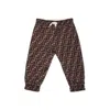 Fendi Beige Trousers For Bbay Boy With Ff In Brown