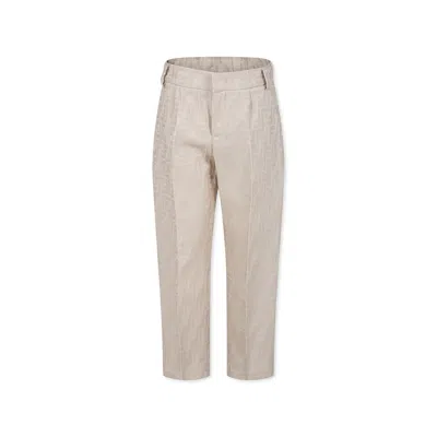 Fendi Kids' Beige Trousers For Boy With Ff
