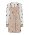 Fendi Embroidered Tulle Mini Dress In Nude