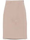 Fendi Linen Midi Skirt In Beige