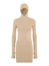 Fendi Beige Wool And Silk Dress In Nude & Neutrals