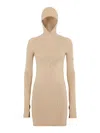 Fendi Beige Wool And Silk Dress In Nude & Neutrals