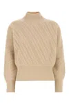 Fendi High-neck Honeycomb-knit Turtleneck In Neutral