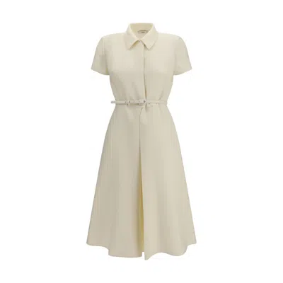 Fendi Beige Wool Oves Aries Casual Dress In White