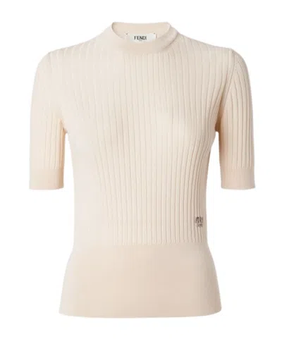 Fendi Beige Wool Sweater In Neutral