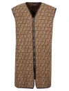 Fendi Ff Wool-blend Teddy Vest In Beige