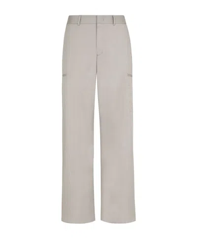 Fendi Belt-loop Casual Pants In Gray