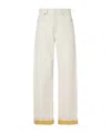 Fendi Ff Reverse Denim Jeans Belt Loops In White